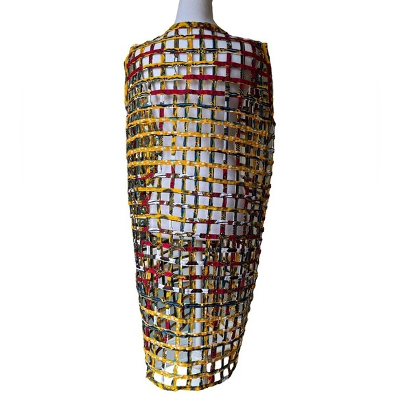 Basket Kimono Vest Handmade With Ankara Fabric OS - Picture 3 of 4